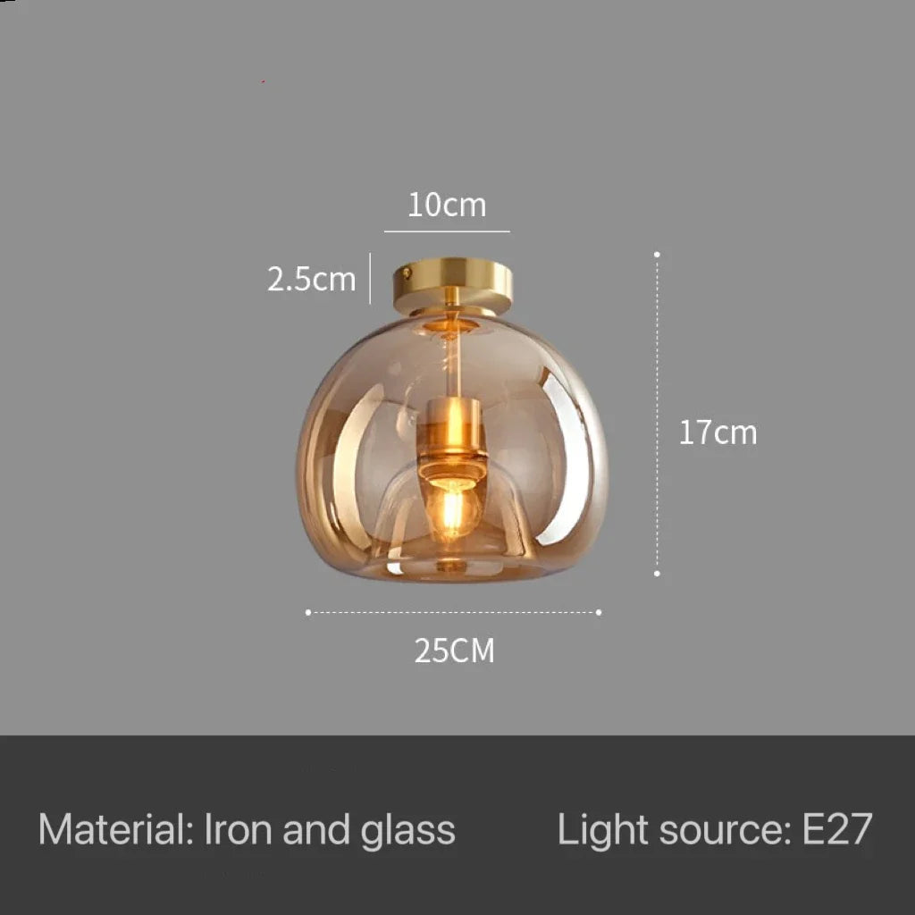 Nordic Modern Glass Ceiling Lamp Bedroom Bedside Restaurant Kitchen Bar Island  Hanging Led Chandelier Lights Indoor Lighting