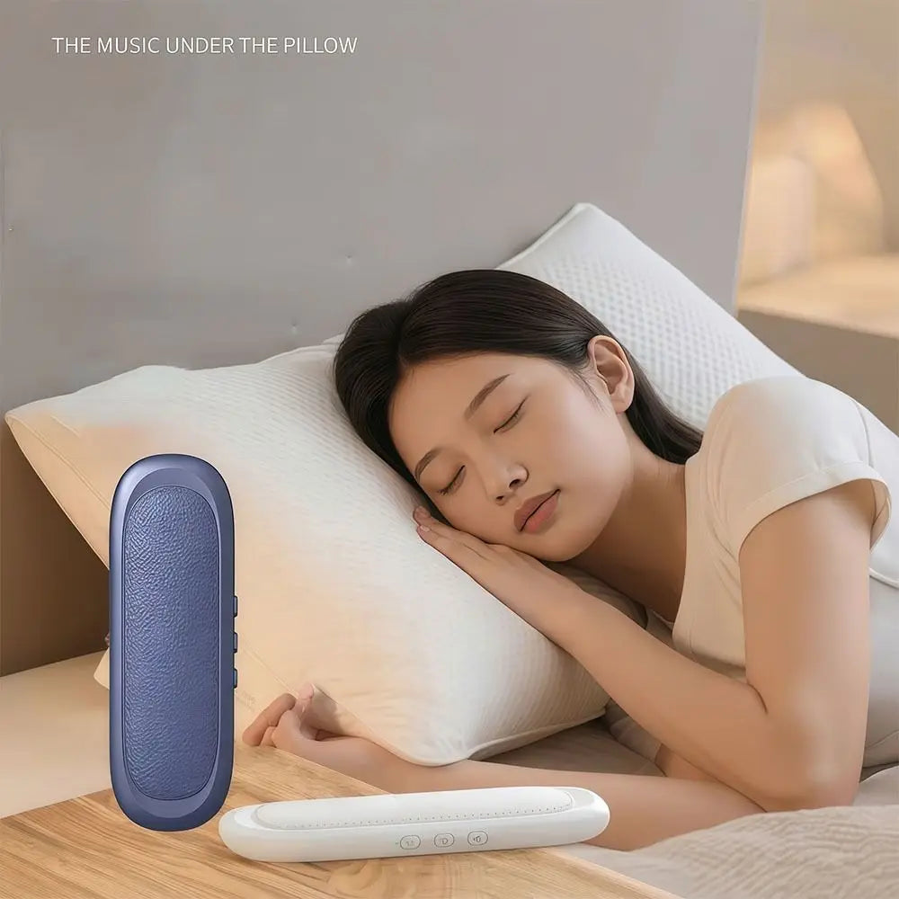 Bluetooth 5.4 Under Pillow Speaker Noise Reduction Stereo Sound Bone Conduction Speaker Deep Bass Timed Shutdow
