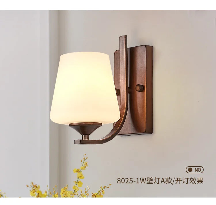 Bathroom Light Lighting with White Frosted Glass Shade, Wall Lamp for Mirror Kitchen Bedroom Living Room Porch