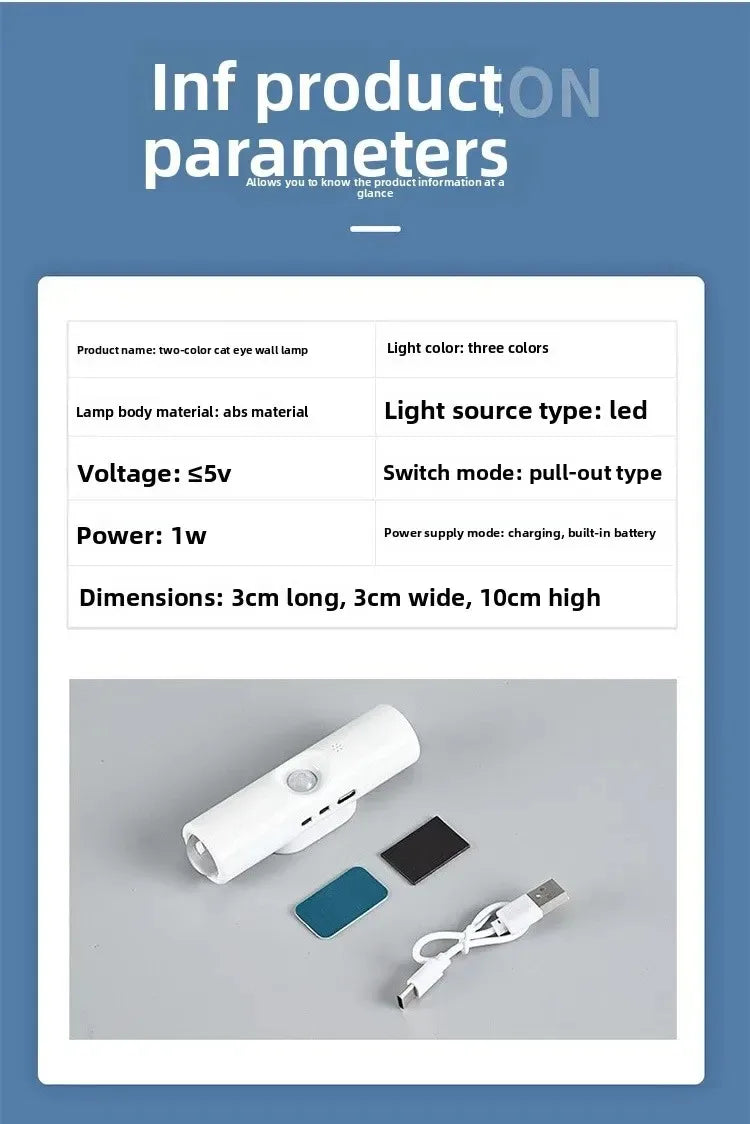 Smart, RGB, dual, head, motion, sensor, wall, lamp, charging, magnetic, night, light, spotlight, bedroom, closet, garden, room,