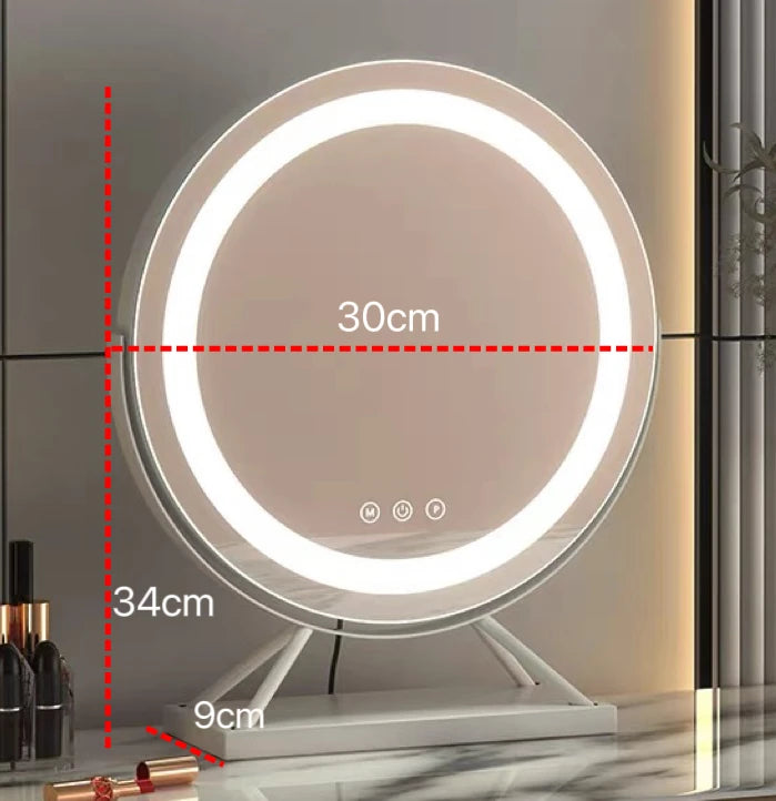 Lighted Vanity Makeup Mirror with Lights 3 Color Lighting Modes with 15X Magnification Mirror Smart Touch Control 360°Rotation