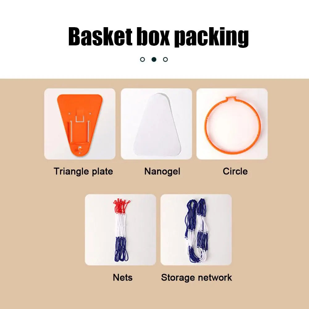 Professional Indoor Silent Basketball Rim Wall Hoop Set - Versatile Home Wall-Mounted Basketball Frame Daily Skill Training