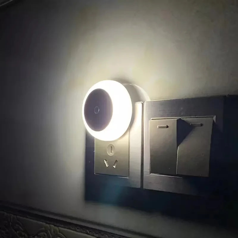 intelligent Motion Sensor night light auto on/off wireless night light LED Plug-in wall lamp  bedroom bedside lamp home lighting