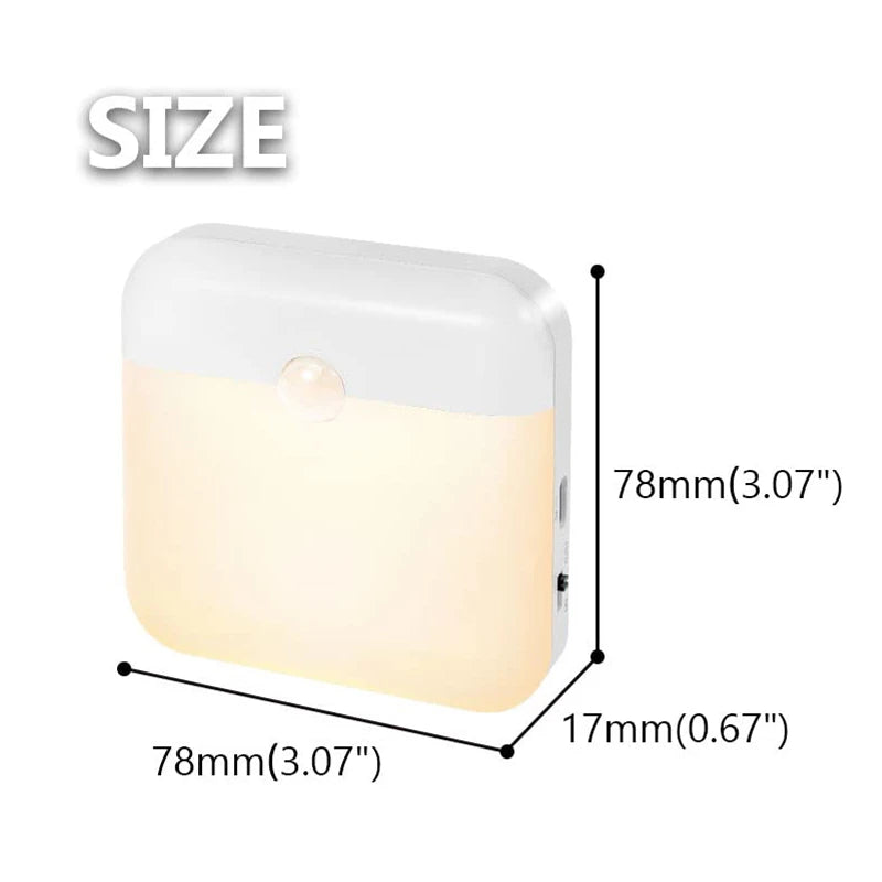 Motion Sensor Night Light Wireless/EU Plug Wall Lamp LED Indoor Lighting,Bedroom Bathroom Corridor Stairway Cabinet Auto ON/OFF