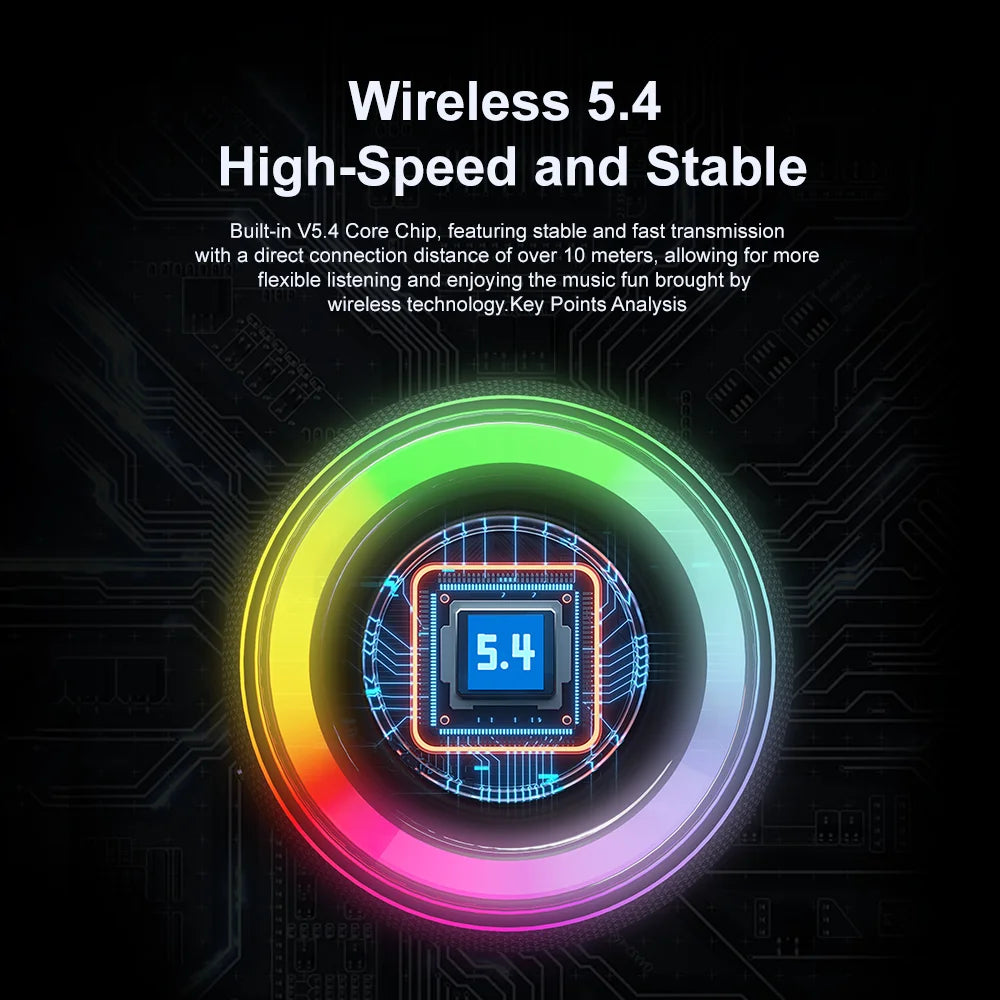 2 In 1 Magnetic Bluetooth Speaker With Dual Speakers RGB Light Portable Wireless Speaker TWS Surround Sound 2000mAh BT5.4 TF/FM
