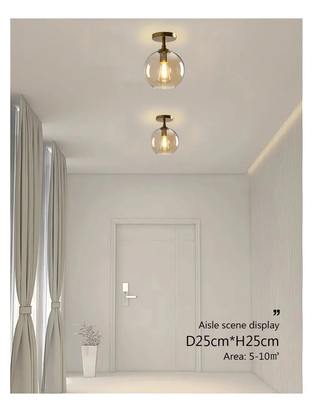 Modern LED Glass Ceiling Light Minimalist Cloakroom Balcony Bedroom Dining Room Lighting Hallway Lamp Indoor Lighting Lampara