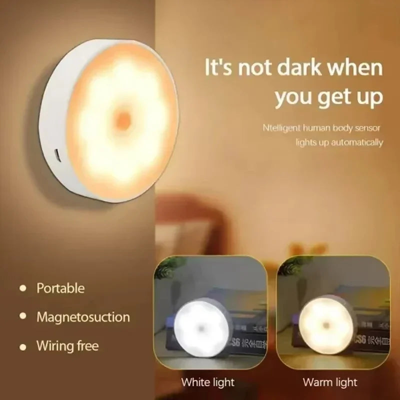 Motion Sensor Night Light,Wireless LED Cabinet Light w/PIR Motion Detection,Bedroom Stairs Hallway Closet,Smart Wall Lamp Room