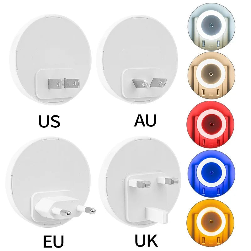 intelligent Motion Sensor night light auto on/off wireless night light LED Plug-in wall lamp  bedroom bedside lamp home lighting