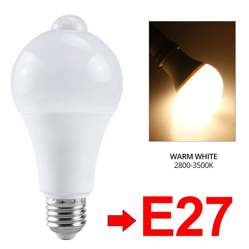 Motion Sensor Night Light Bulbs E27 B22 Motion Activated Dusk to Dawn Security Bulb Night Lamp for Garage Porch Stairs Hallway