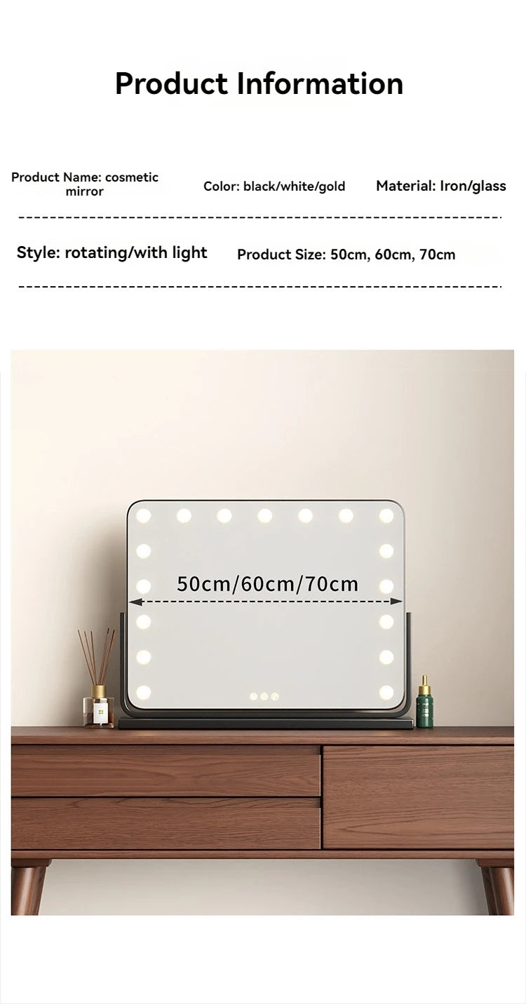 Lighted Vanity Mirror, LED Makeup Mirror with Lights, Hollywood Mirror for Tabletop Dressing
