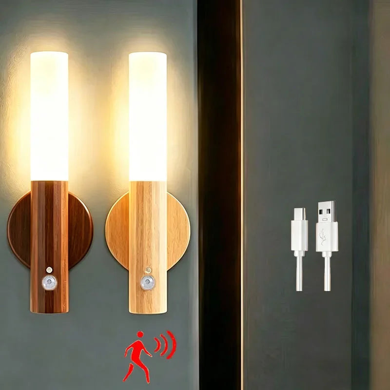 Smart Sensor Night Light Rechargeable LED Wall Light Magnetic Lamp Suitable for Bedroom Corridor and Stair Wall Night Light