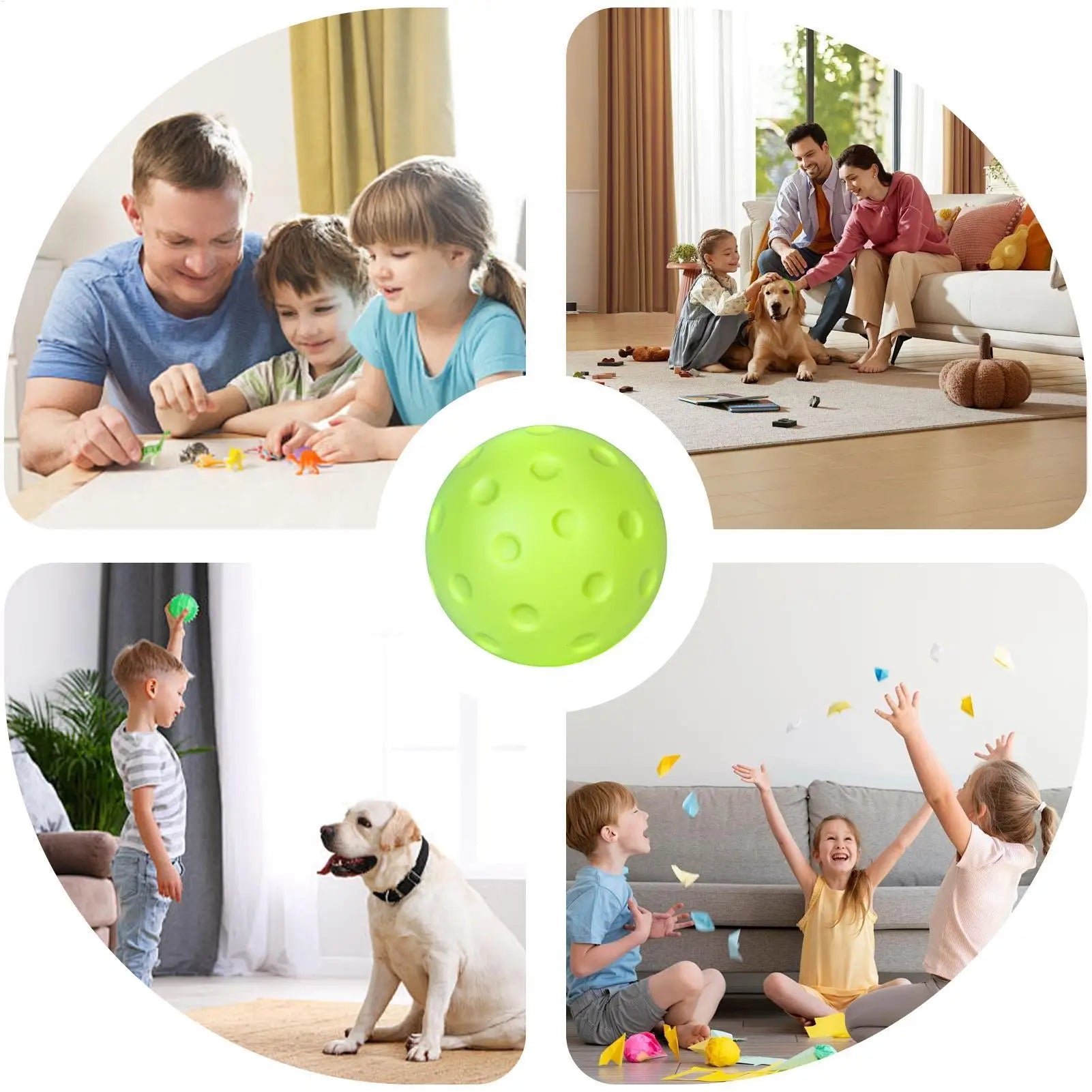 Low-noise Pickleball Soft PU Foam Silent Pickleball Noise-free Practice Ball Pickleball Training Silent Ball for Indoor Noiseles