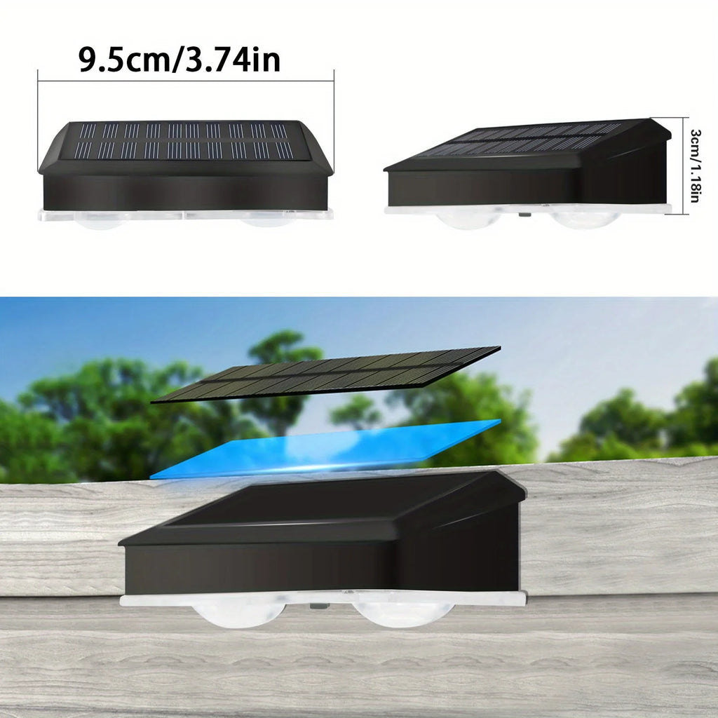 4/2 Pack Solar Fence Lights Multi Colour Garden Wall Lights for Villa Garden Fence Holiday Walkway Home Landscape Lighting