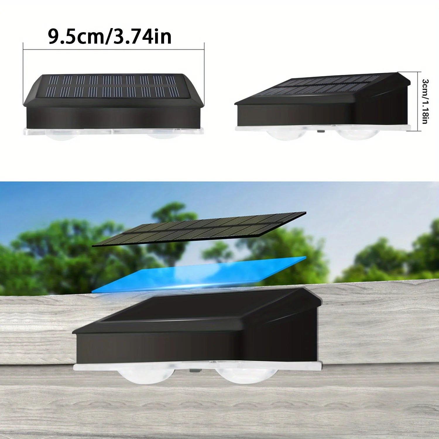 4/2 Pack Solar Fence Lights Multi Colour Garden Wall Lights for Villa Garden Fence Holiday Walkway Home Landscape Lighting