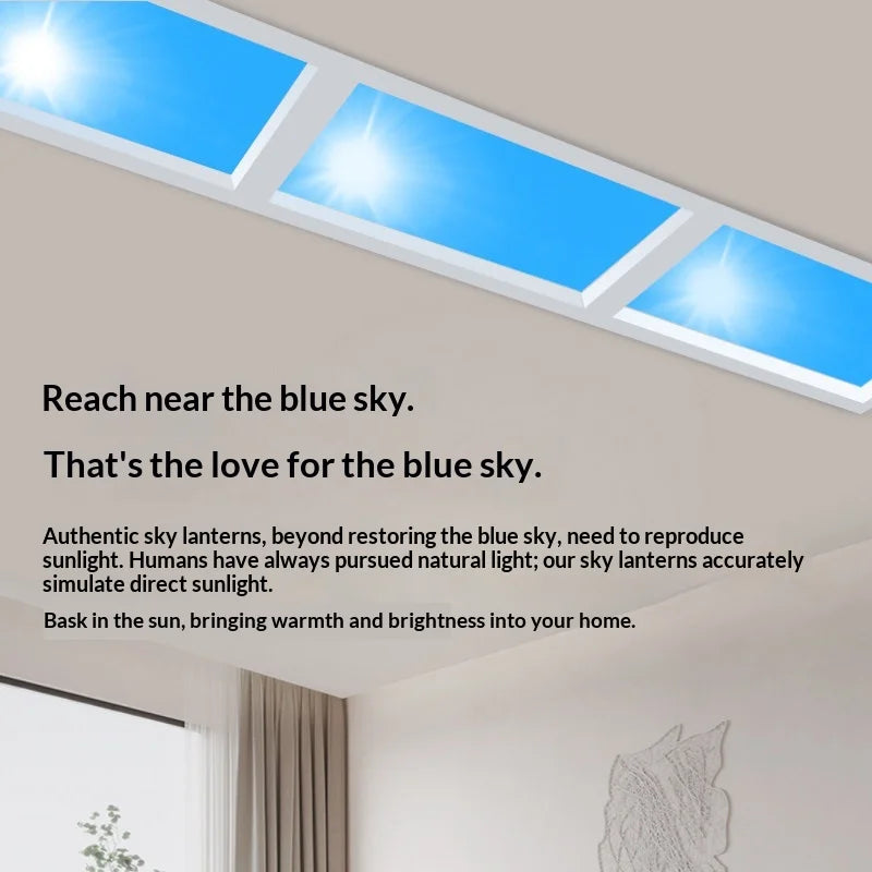Modern Smart Integrated LED Ceiling Light Sky Blue Clouds Effect Daylight Simulation for Kitchen Home Lighting Room Decor