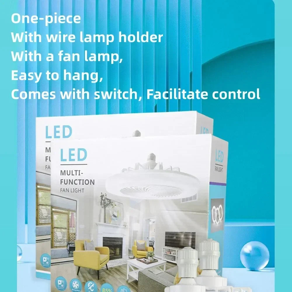 Smart 3 In 1 Ceiling Fan With Remote Control Lighting E27 Conversion Base 85-265v Lighting Base Suitable for Bedroom and Living