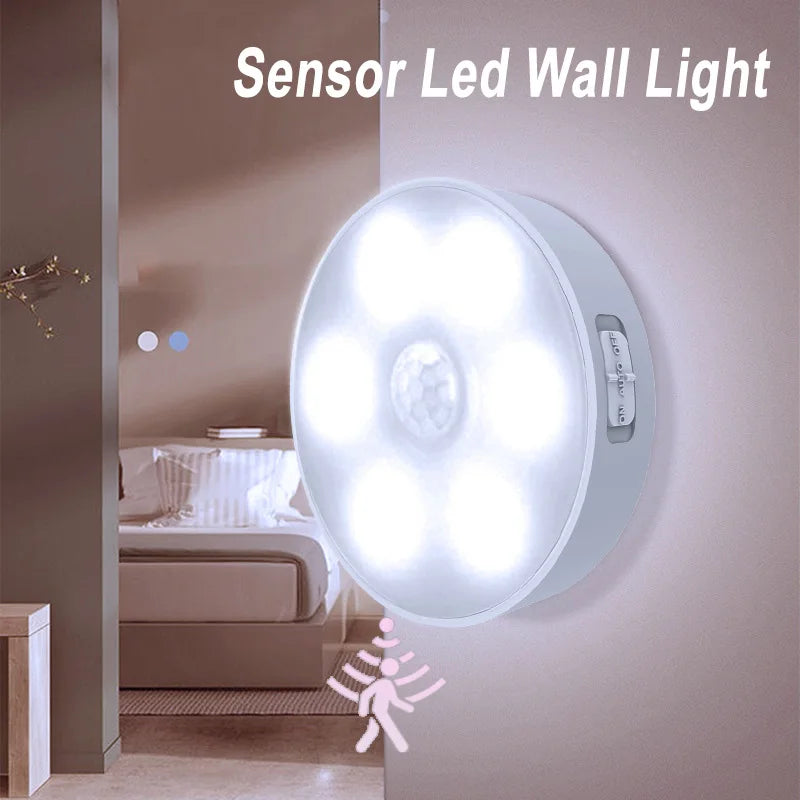 Motion Sensor Night Light Wireless/EU Plug Wall Lamp LED Indoor Lighting,Bedroom Bathroom Corridor Stairway Cabinet Auto ON/OFF