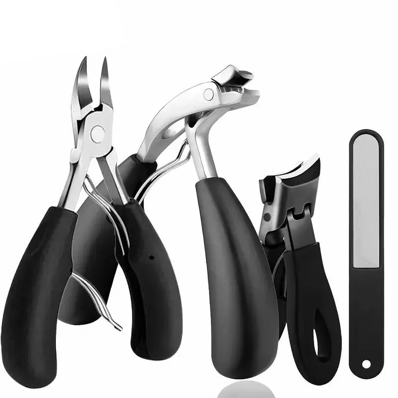 Nail Care Kit for Ingrown & Thick Toenails - Heavy-Duty Clippers Set with Nail File, Cuticle Nippers, and Grooming Tools