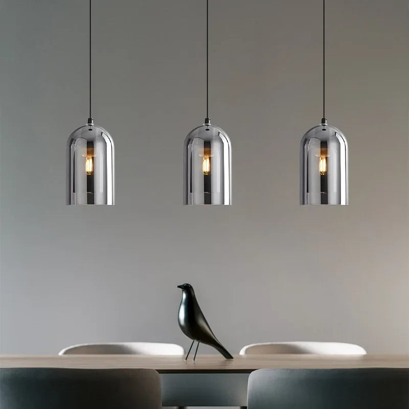 Nordic Modern Glass Ceiling Lamp Bedroom Bedside Restaurant Kitchen Bar Island  Hanging Led Chandelier Lights Indoor Lighting