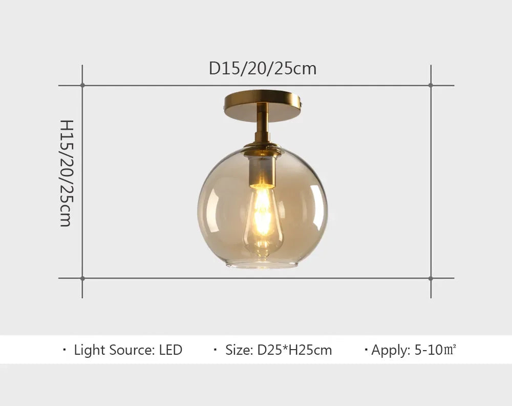 Modern LED Glass Ceiling Light Minimalist Cloakroom Balcony Bedroom Dining Room Lighting Hallway Lamp Indoor Lighting Lampara
