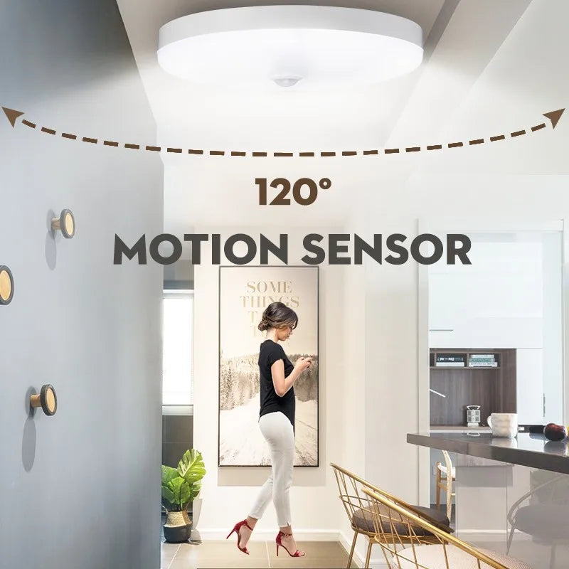 Motion Sensor Ceiling Light Radar Sensor LED Light Smart Lamp 220V/110V For Corridor Entrance Human Motion Ceiling Lamp Panel
