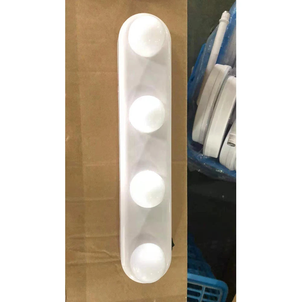 Vanity Lights For Mirror Lighted Makeup Vanity Mirror Dimmable Lights 4 LED Lamps Suction-Cup Mounting Bathroom For Tabletop