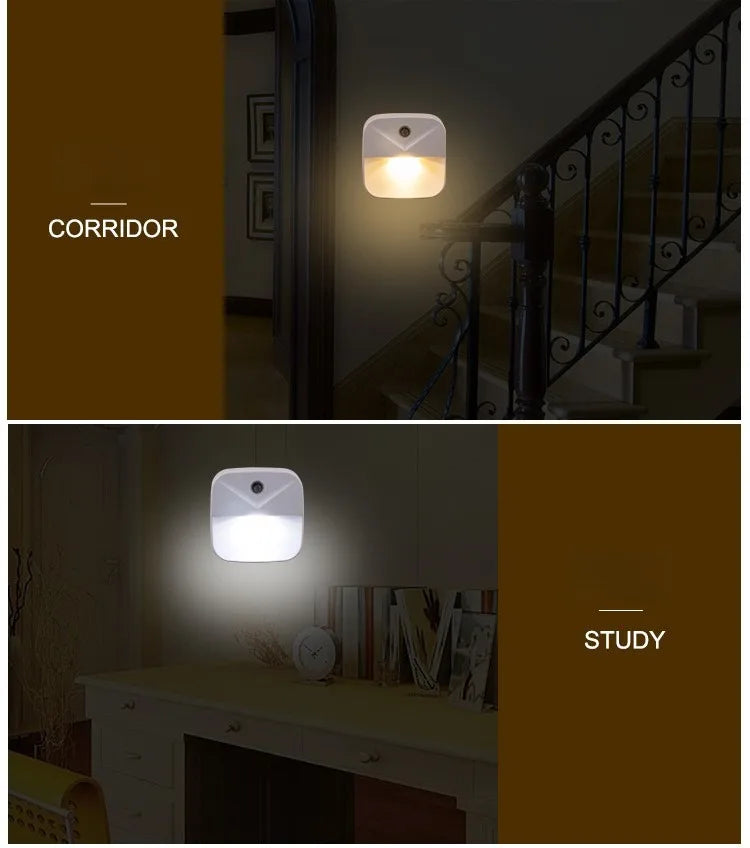 Led Wall Lamp EU Plug-In Smart Light Control Sensor Light 220V Wall Light for Home Corridors Bathrooms Hallways Closet Bedroom