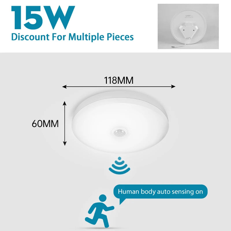 Sensor Lights Led Home Ceiling Decoration Veranda Lustre Indoor Aisle Ceiling Lamps Luminaire Round Chandelier LED Night Lights