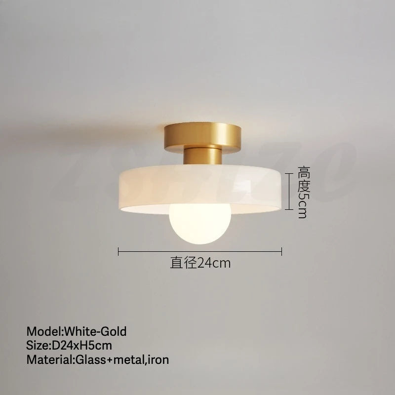 Vintage Glass LED Ceiling Light Indoor Aisle Corridor Hallway Lighting for Living Room Dining Room Bedroom Modern Ceiling Lamps