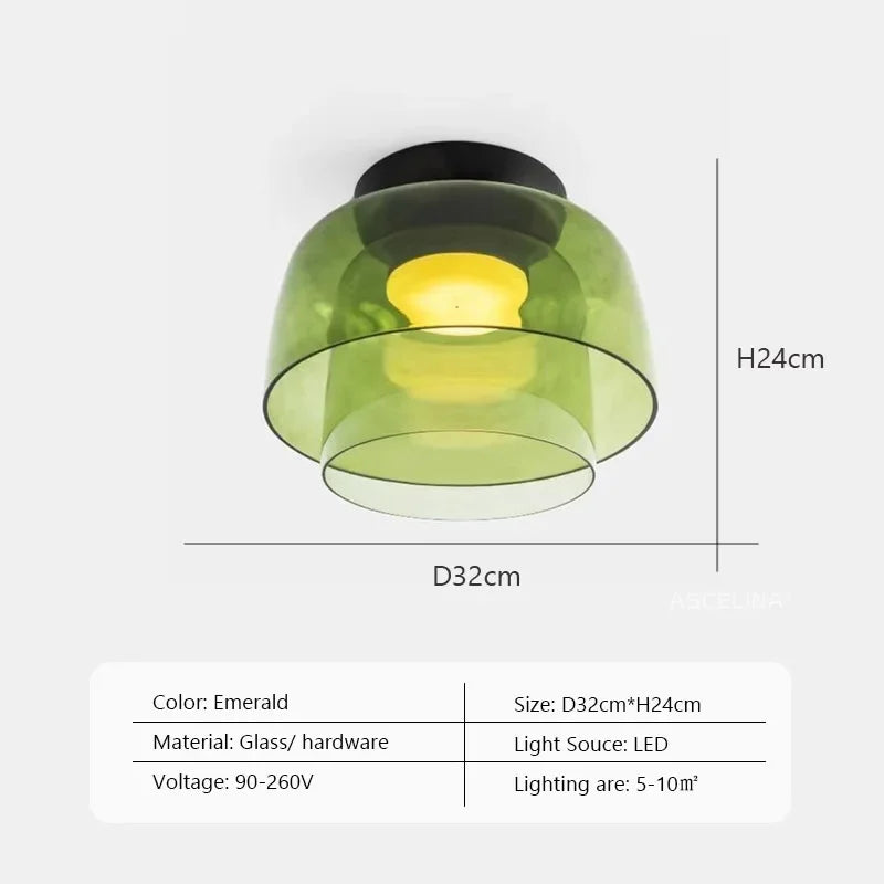 LEVELS Glass Ceiling Lamp Bedroom led Medieval Colourful lamps for Restaurant Creative Dining Room bedroom Balcony hallway Lamps