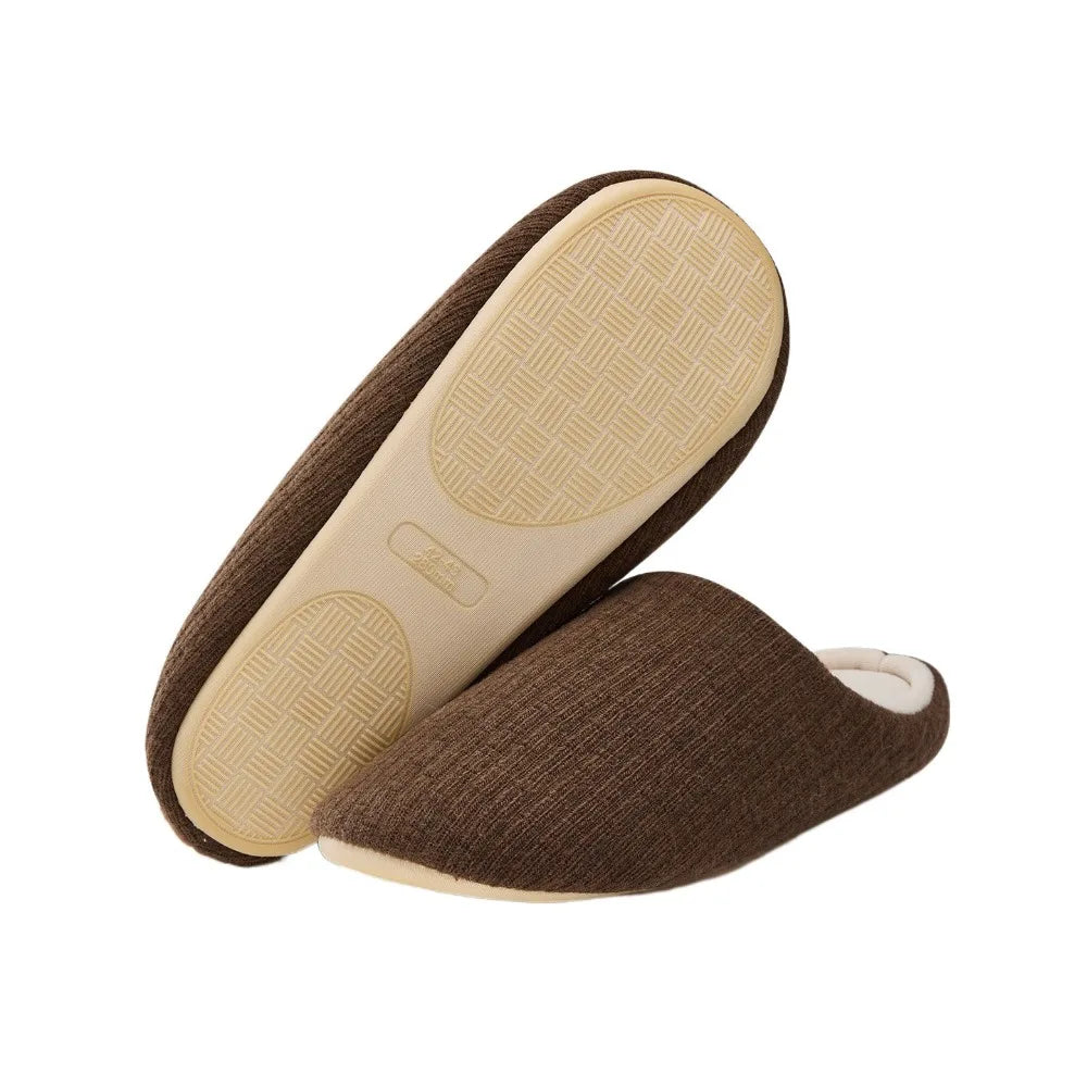 Soft Sole Silent Cotton Slippers Simple Anti-slip Indoor Slippers Women Japanese Style House Shoes Closed-toe slippers Couple