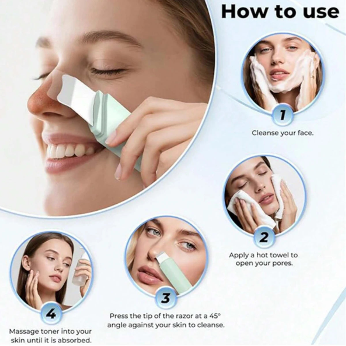 Blackhead and Whitehead Removal Tool for Nose and Face - Skin Pore Cleaner Skin Care Tools for Women