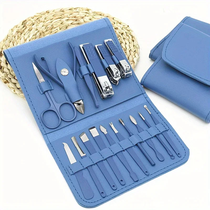 16pcs Professional Nail Care Kit with Travel Case - Manicure & Pedicure Set including Nail Clippers And Cuticle Nippers