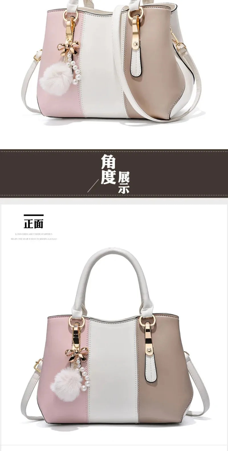 New Fashion Hit Color Ladies Handbag All-Match Hair Ball Pendant Womens Shoulder Messenger Bag European Beauty Bag Bolsos Mujer