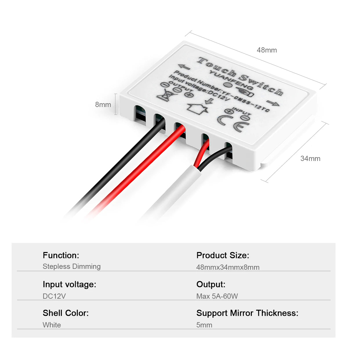 Bathroom Mirror LED Strip Light LED Switch Touch Sensor 12v LED Dimmer Switch LED Controller For Bedroom Mirrors Interior Decor