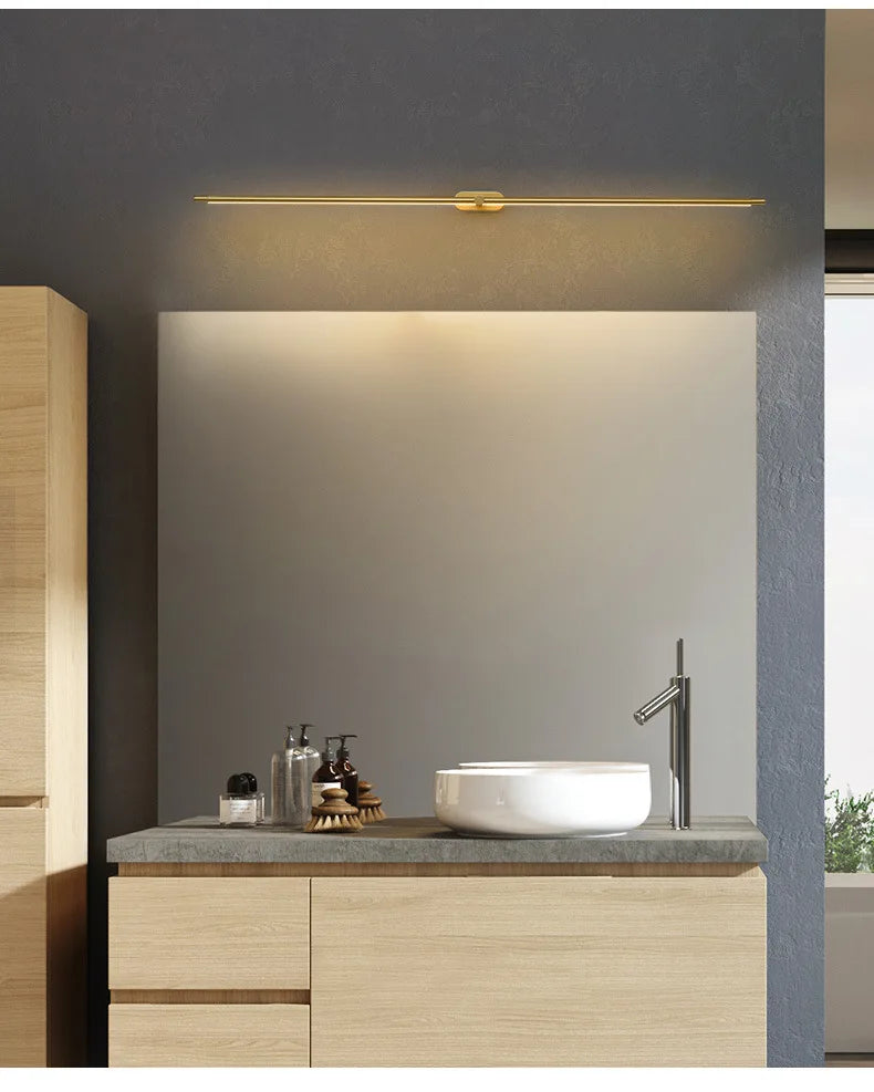 Modern Mirror LED Wall Lamps Minimalist Bathroom Wall Lamps For Bedroom Bedside Sconces Decorative Wall Mirrors Lighting Fixture