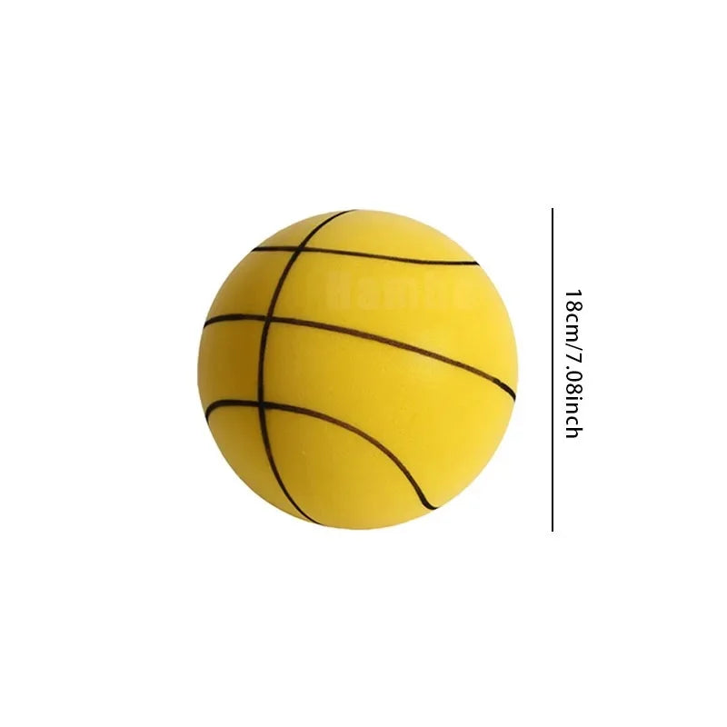 Silent basketball high-density children's indoor training racket ball portable 18cm/22cm sponge elastic small leather ball toy
