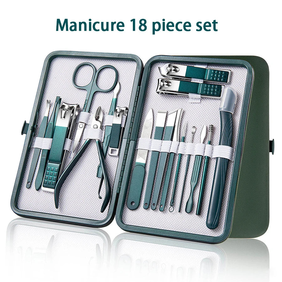 6/9 Pcs Set Professional Piece Nail Care Kit Stainless Steel Manicure & Pedicure Set Nail Clipper Set with Travel Case