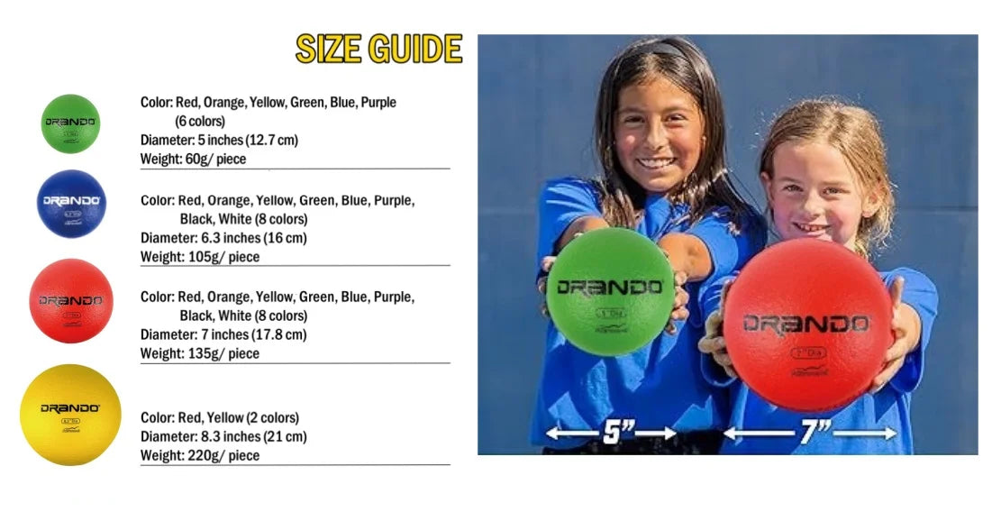 Dodgeball, 6.3 inch Skin Foam Dodgeball,  Low Bounce, Handball, Kickball, Playground Ball, Team ball Sports, Soft Skin