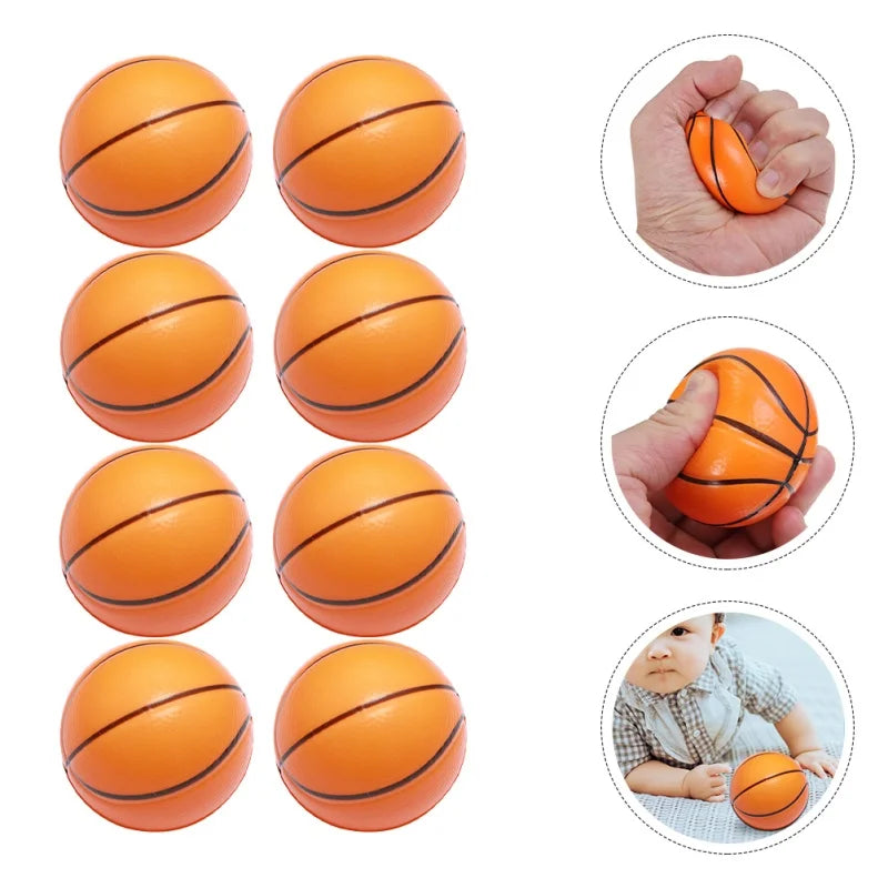 12Pcs 6.3cm Basketball Stress Ball Foam Sports Stress Ball Bulk Basketball Party Favors Foam Basketball Ball Kids Stress Relief