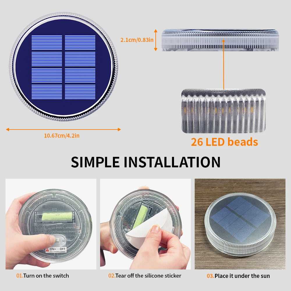 Solar Deck Lights Driveway Light Solar Powered Dock LED Outdoor Waterproof IP68 For Step Sidewalk Stair Garden