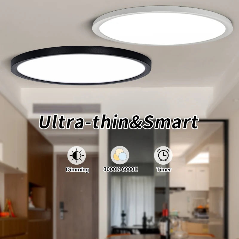 Smart Ceiling Lights 0.94 Inch Remote APP Control Ultra Thin Dimmable Modern Round LED Ceiling Lamp Bedroom Dining Room Kitchen