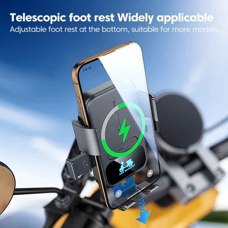 Motorcycle Accessories Wireless Charger Mobile Phone Holder Waterproof Sunshade Shockproof Bike Wireless Phone Charger Mount