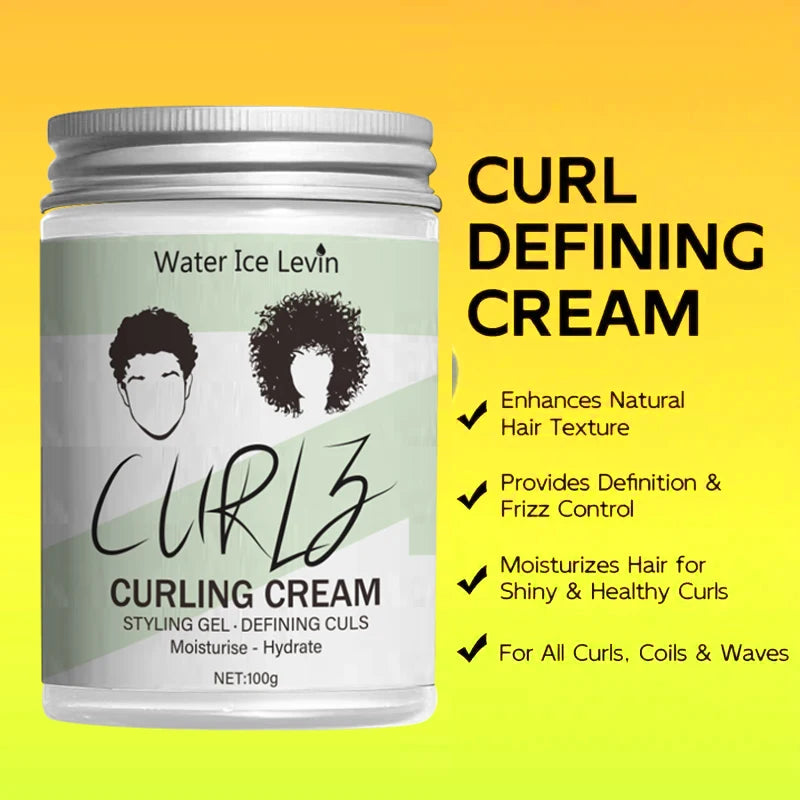 Curly Hair Styling Cream - Hair Care and Moisturizing Hydrate, Nourishes and Cares for Your Hair, Giving You a Radiant Shine / 100g Bottle / Suitable for Travel