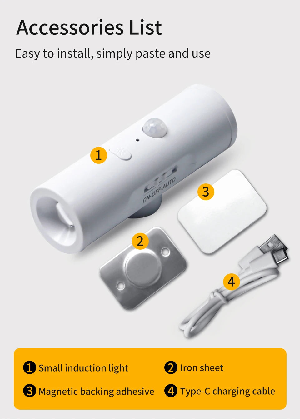 Motion Sensor LED Night Light Double-head Rechargeable Magnetic Wall Lamp Spotlight for Closet Stairs Aisle WC Bedroom Decor