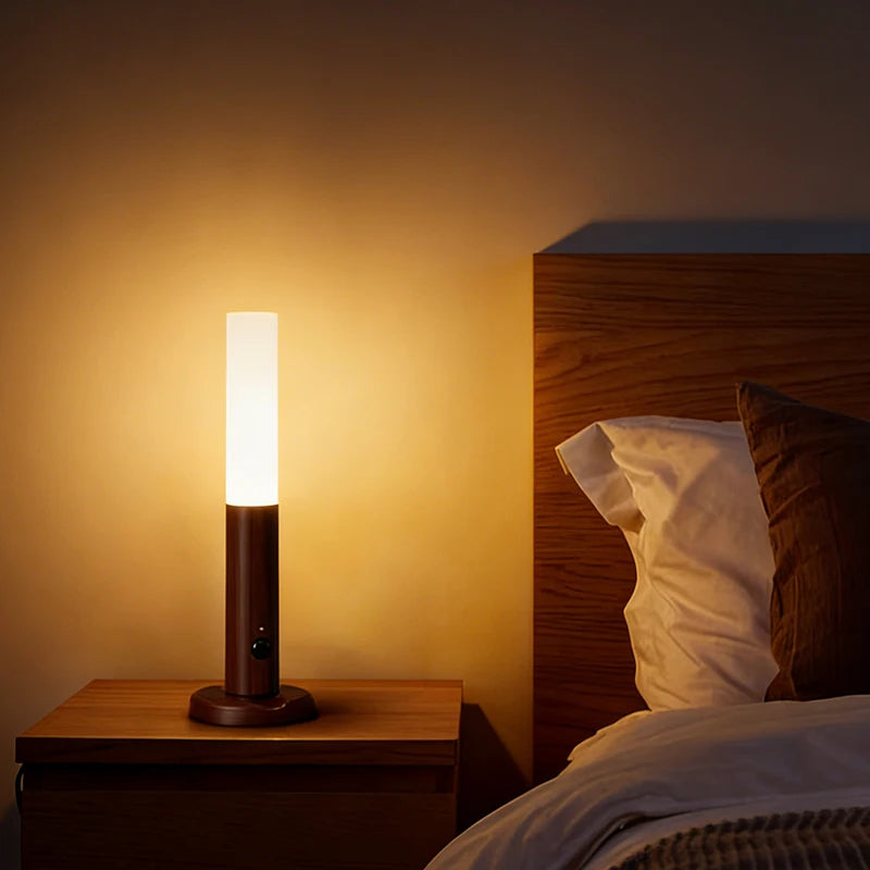 Motion Sensor Night Light USB Rechargeable Magnetic LED Wall Light for Indoor Wooden Wall Lamp Wardrobe Light Corridor Stairs