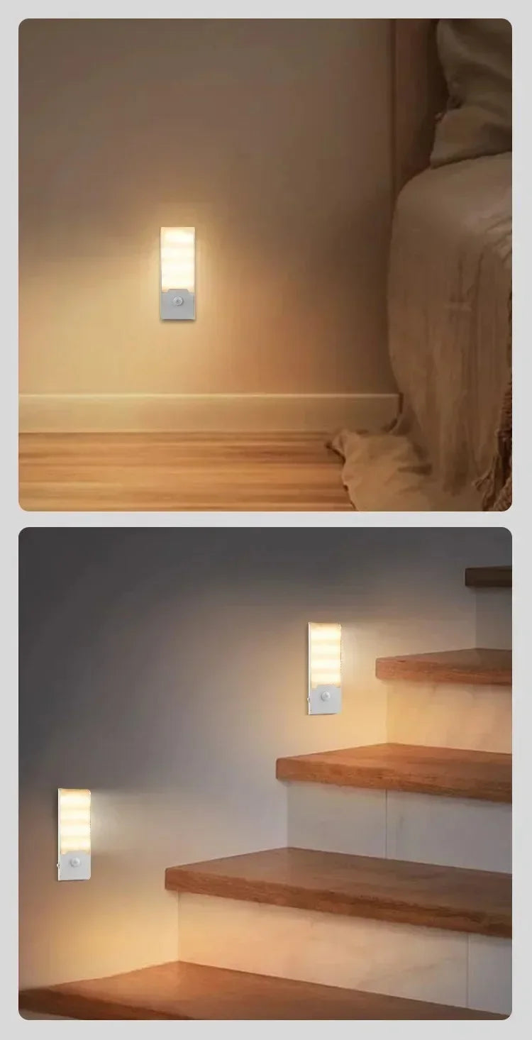 Motion Sensor LED Night Light Rechargeable Cabinet Light Wireless Magnetic Night Light for Bedroom Kitchen Closet Hallway Stairs