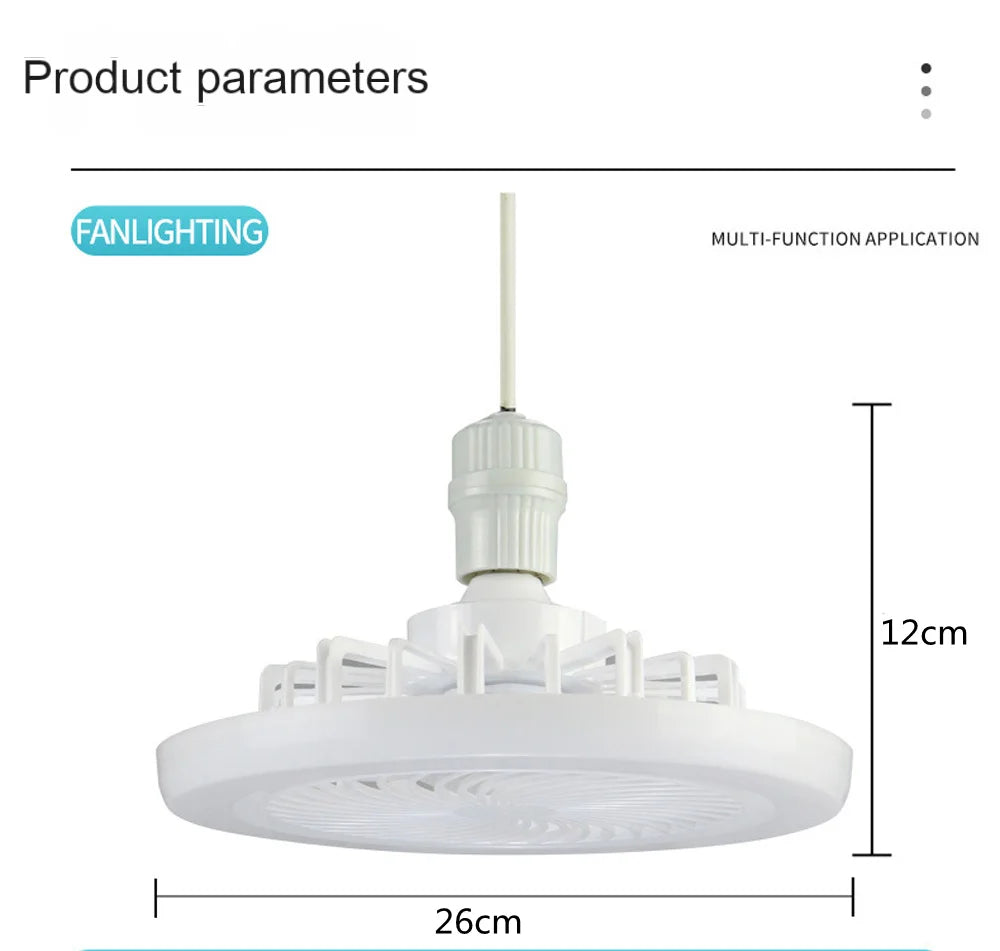 Smart 3-in-1 led Ceiling Fan Light with Remote Control 3-speed E27 AC85-265v for Bedroom Living Room Fan Lighting Tricolor white