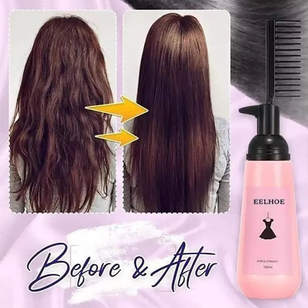 Hair Straightening Cream Comb Nourishing No Hurting Repair Damaged Hair Keratin Smooth Care Improving Frizziness Ionperm