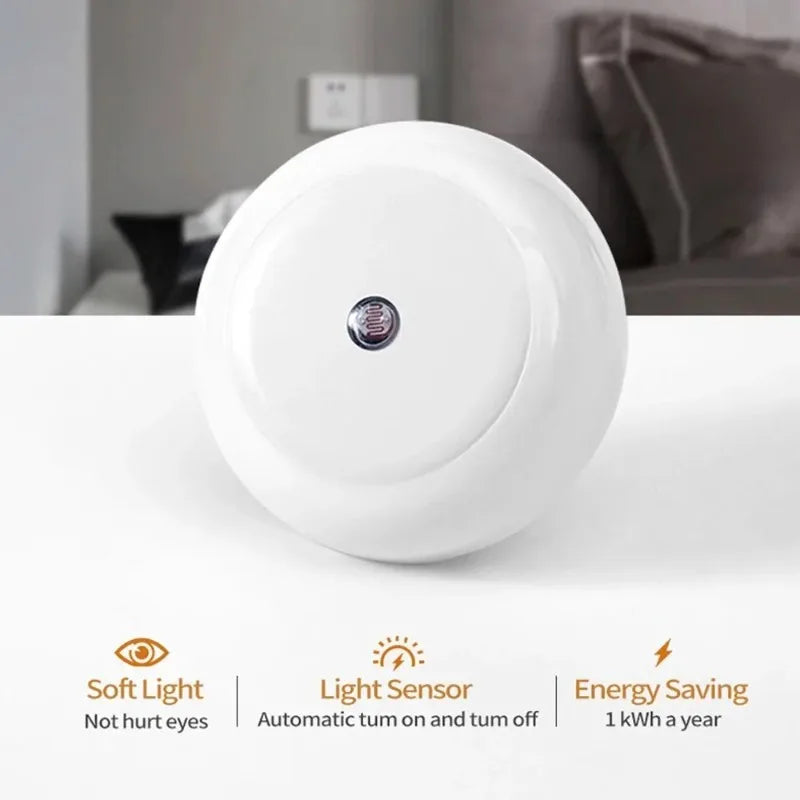 intelligent Motion Sensor night light auto on/off wireless night light LED Plug-in wall lamp  bedroom bedside lamp home lighting